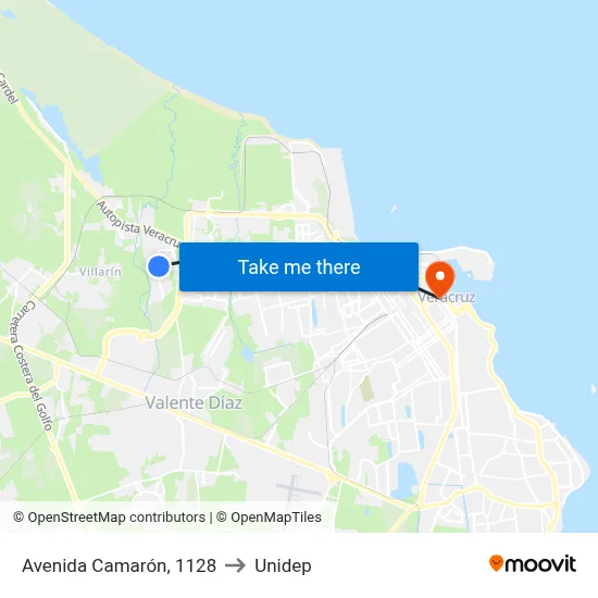 Avenida Camarón, 1128 to Unidep map