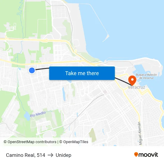 Camino Real, 514 to Unidep map