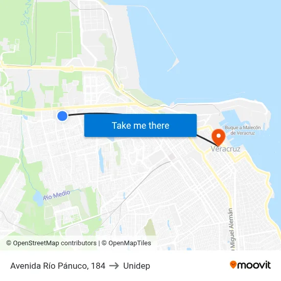 Avenida Río Pánuco, 184 to Unidep map
