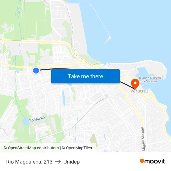 Río Magdalena, 213 to Unidep map
