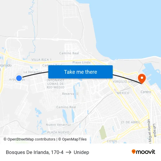 Bosques De Irlanda, 170-4 to Unidep map