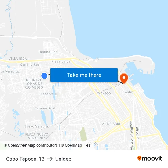 Cabo Tepoca, 13 to Unidep map