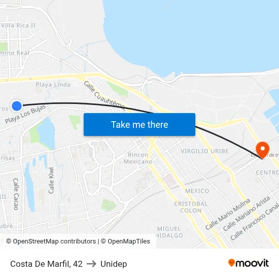 Costa De Marfil, 42 to Unidep map