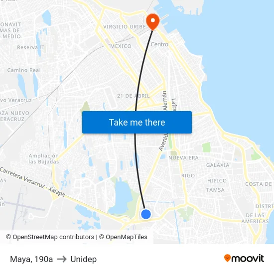 Maya, 190a to Unidep map