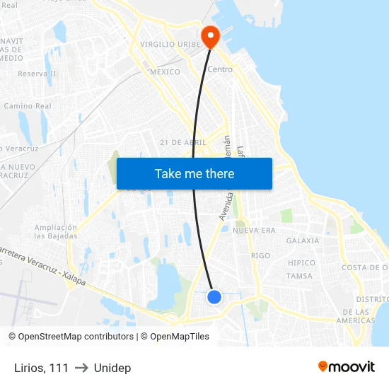 Lirios, 111 to Unidep map