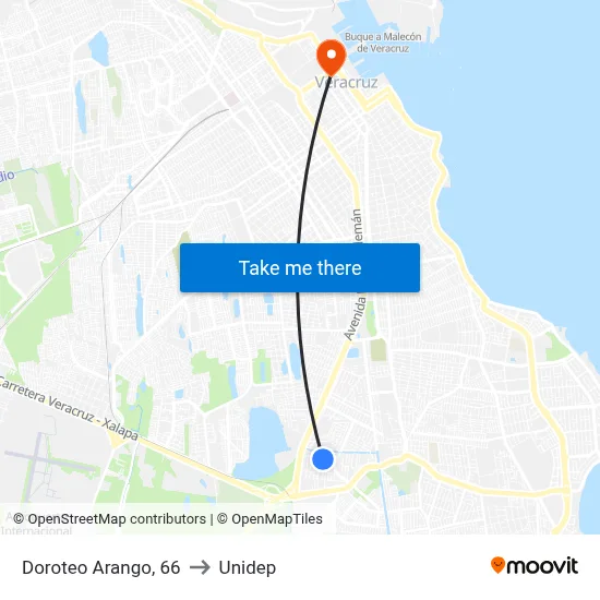 Doroteo Arango, 66 to Unidep map
