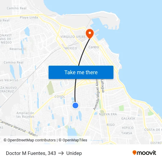 Doctor M Fuentes, 343 to Unidep map