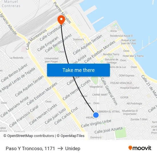 Paso Y Troncoso, 1171 to Unidep map