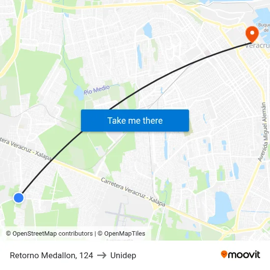 Retorno Medallon, 124 to Unidep map