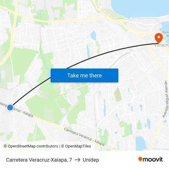 Carretera Veracruz-Xalapa, 7 to Unidep map