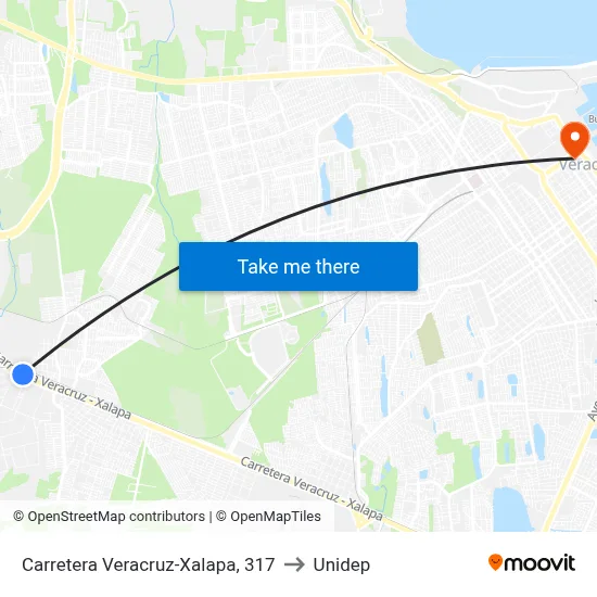 Carretera Veracruz-Xalapa, 317 to Unidep map