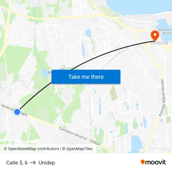 Calle 5, 6 to Unidep map