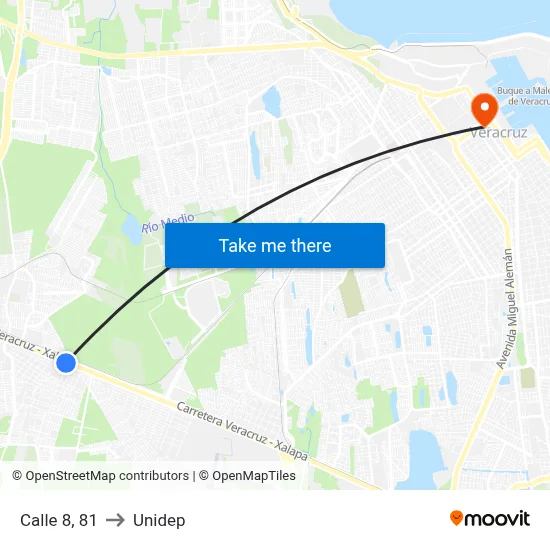 Calle 8, 81 to Unidep map