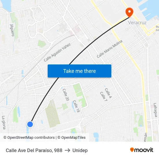 Calle Ave Del Paraíso, 988 to Unidep map