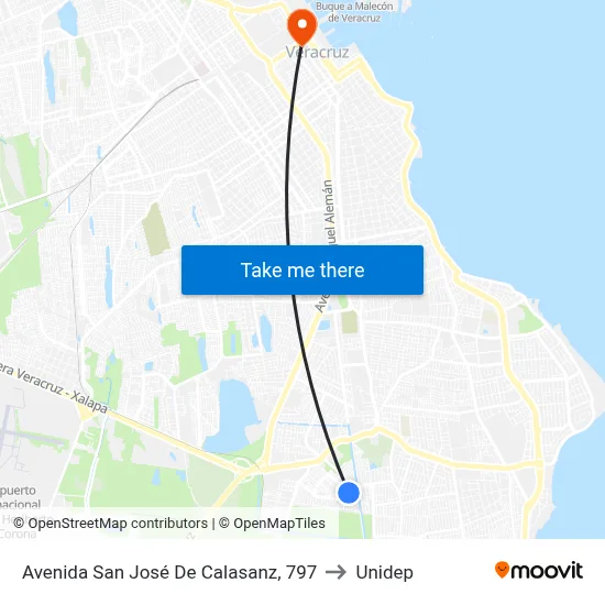 Avenida San José De Calasanz, 797 to Unidep map