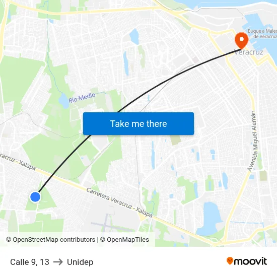 Calle 9, 13 to Unidep map