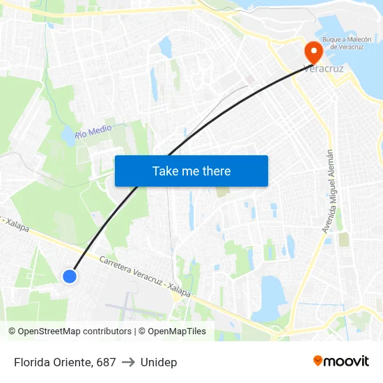 Florida Oriente, 687 to Unidep map