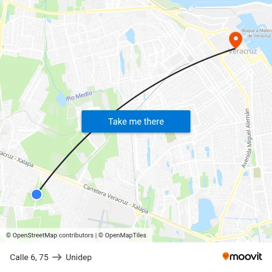 Calle 6, 75 to Unidep map