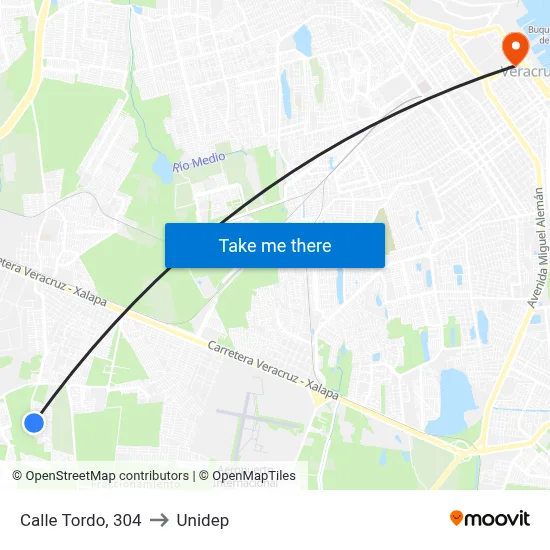 Calle Tordo, 304 to Unidep map