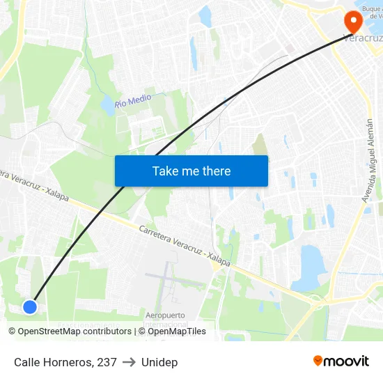 Calle Horneros, 237 to Unidep map