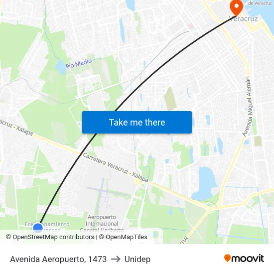 Avenida Aeropuerto, 1473 to Unidep map