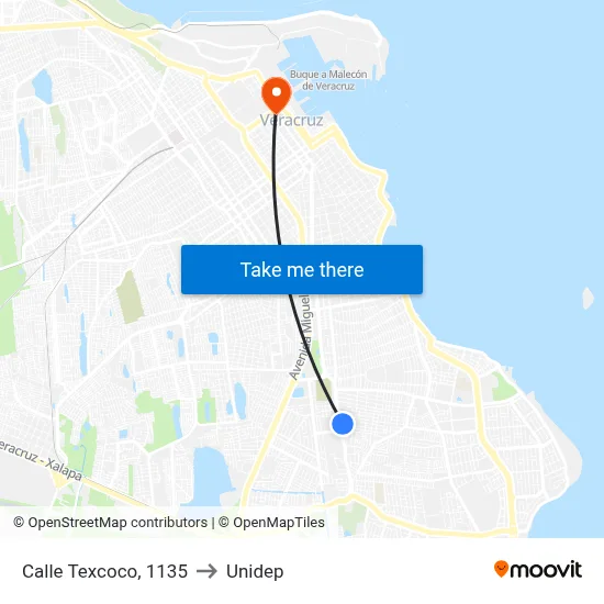 Calle Texcoco, 1135 to Unidep map