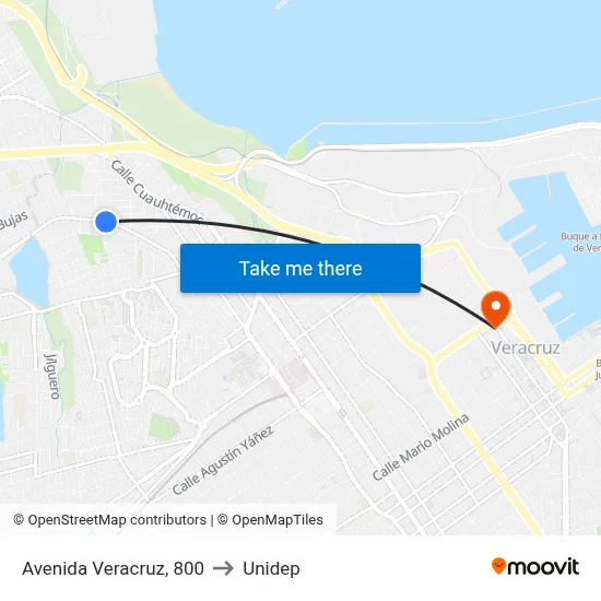 Avenida Veracruz, 800 to Unidep map
