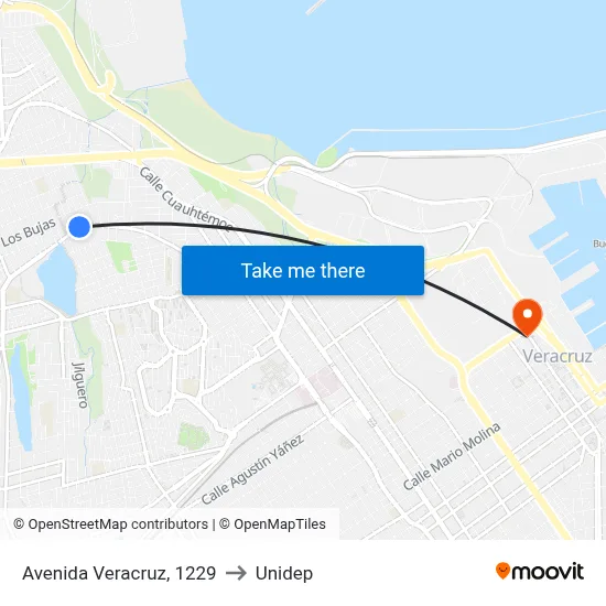 Avenida Veracruz, 1229 to Unidep map