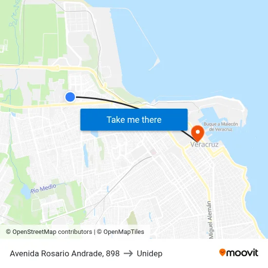 Avenida Rosario Andrade, 898 to Unidep map