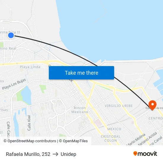 Rafaela Murillo, 252 to Unidep map