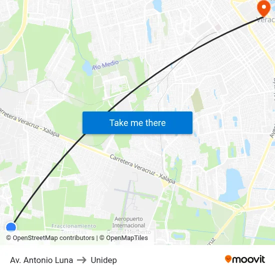 Av. Antonio Luna to Unidep map