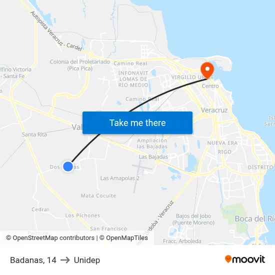 Badanas, 14 to Unidep map