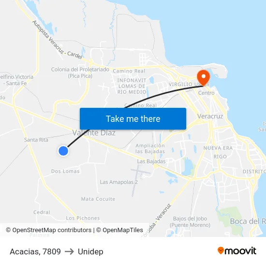 Acacias, 7809 to Unidep map