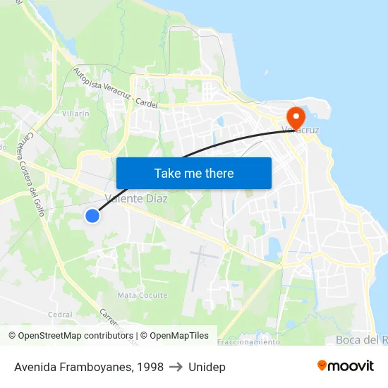 Avenida Framboyanes, 1998 to Unidep map