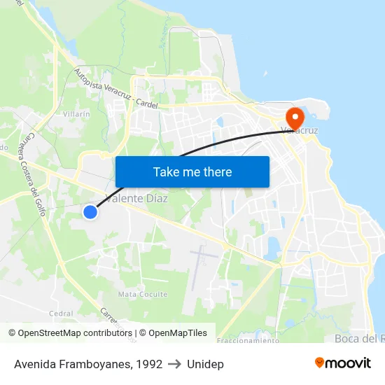 Avenida Framboyanes, 1992 to Unidep map