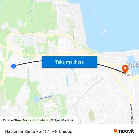 Hacienda Santa Fé, 121 to Unidep map
