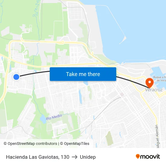 Hacienda Las Gaviotas, 130 to Unidep map