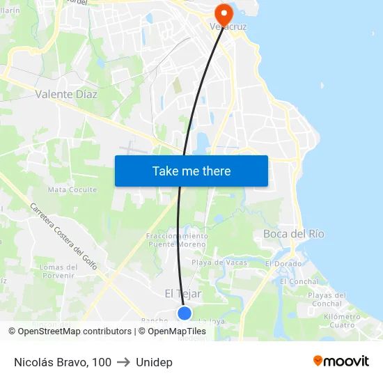 Nicolás Bravo, 100 to Unidep map