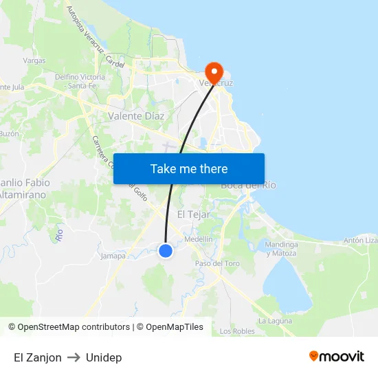 El Zanjon to Unidep map