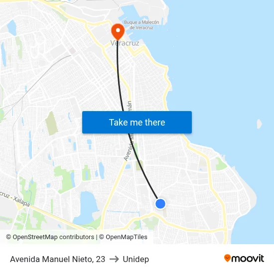 Avenida Manuel Nieto, 23 to Unidep map