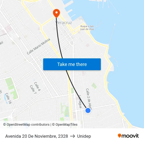 Avenida 20 De Noviembre, 2328 to Unidep map