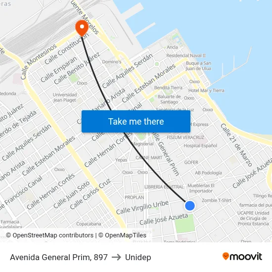 Avenida General Prim, 897 to Unidep map
