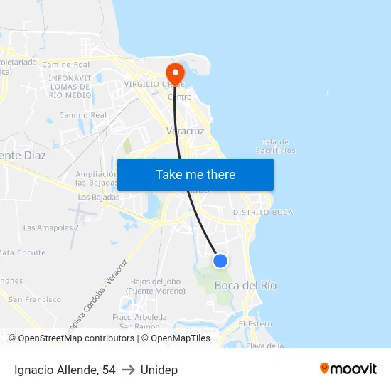 Ignacio Allende, 54 to Unidep map