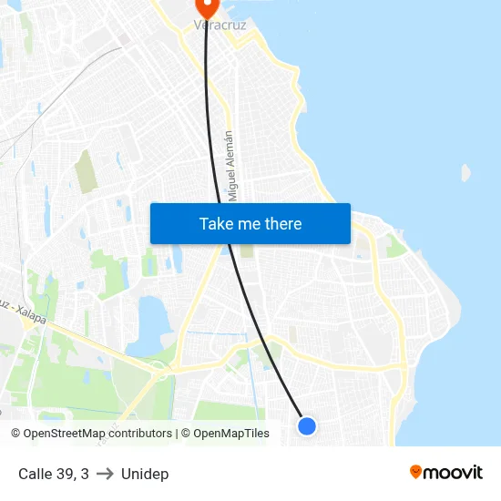 Calle 39, 3 to Unidep map