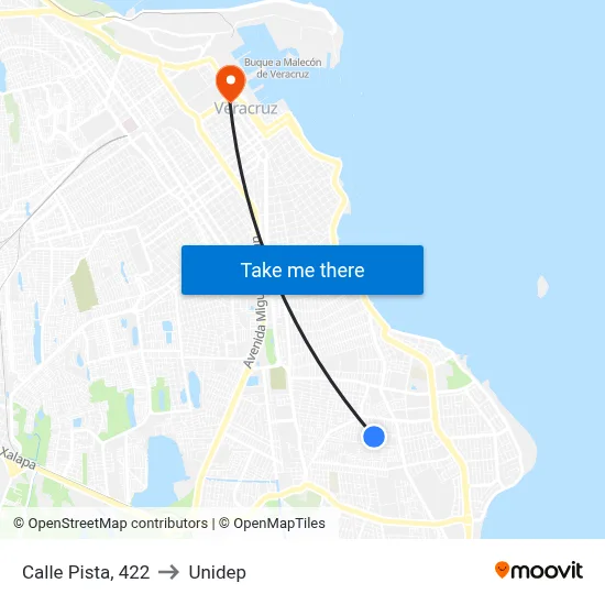 Calle Pista, 422 to Unidep map