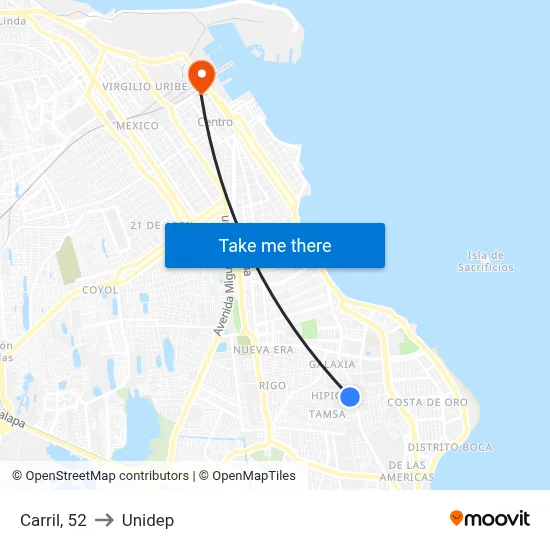 Carril, 52 to Unidep map