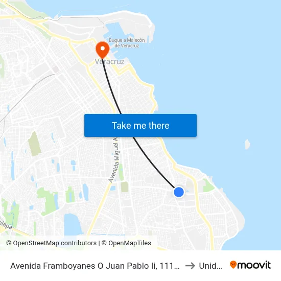 Avenida Framboyanes O Juan Pablo Ii, 1111f to Unidep map