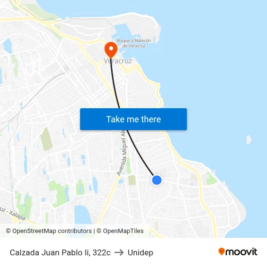 Calzada Juan Pablo Ii, 322c to Unidep map
