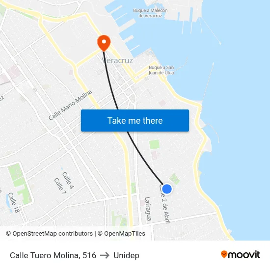 Calle Tuero Molina, 516 to Unidep map