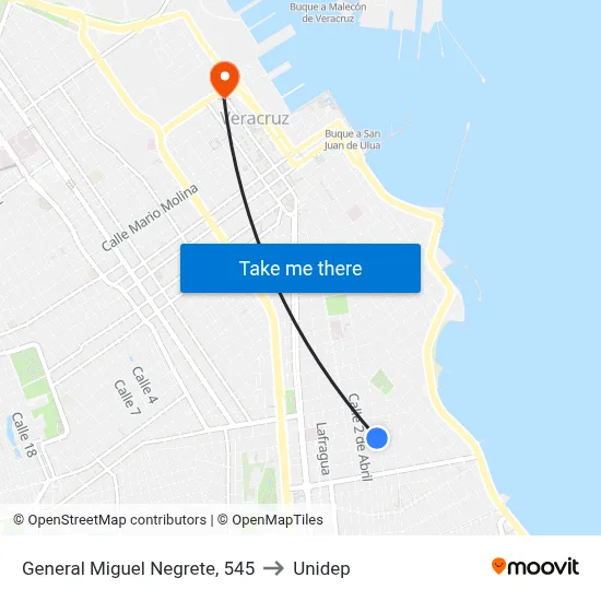 General Miguel Negrete, 545 to Unidep map